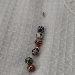 Multicolor Cloisonné Bead Set for Jewelry Making